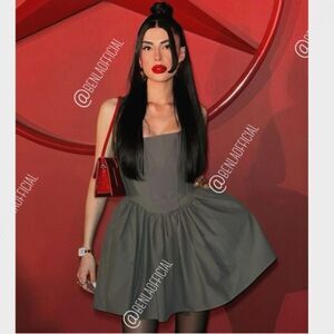 NWT ZARA Gray corset dress GATHERED CORSETRY-INSPIRED DRESS